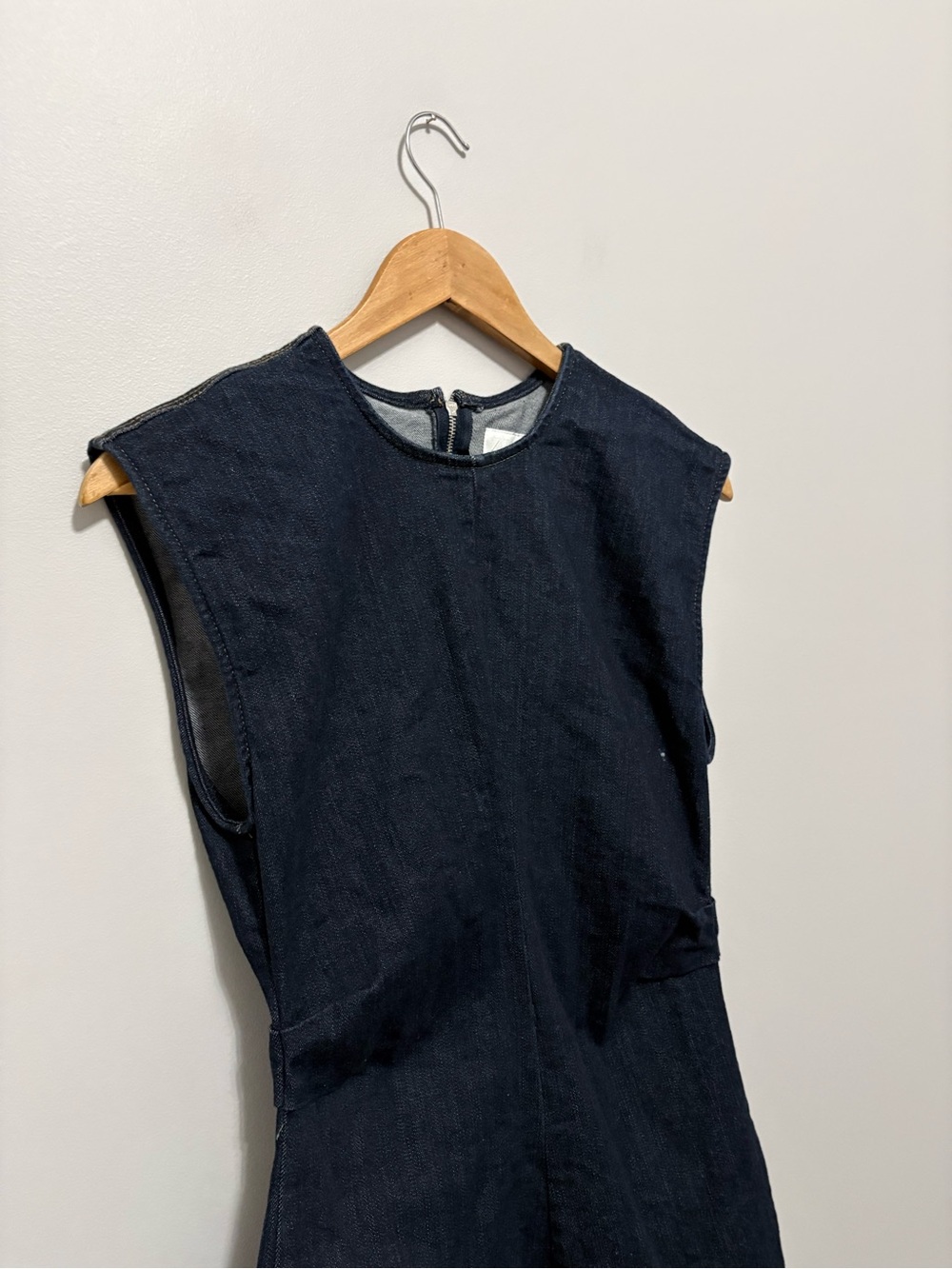 Zara Sleeveless Denim Modern Minimalist Mini Dress - Picture 3 of 6